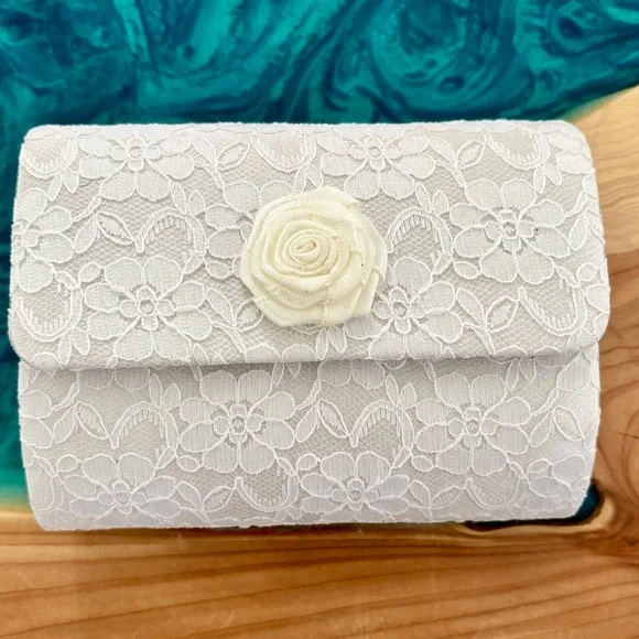 Vintage Girls White First Holy Communion -Flower-Easter Girl Clutch Purse - Picture 1 of 5